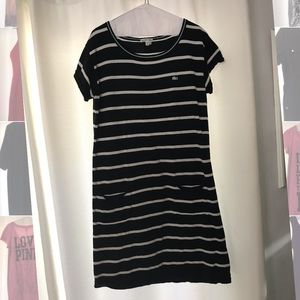 Lacoste cotton striped dress with pockets